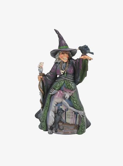 Halloween Evil Witch with Grave Figurine