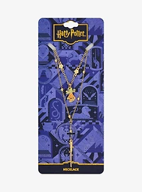 Harry Potter Mandrake and Wand Layered Necklace - BoxLunch Exclusive