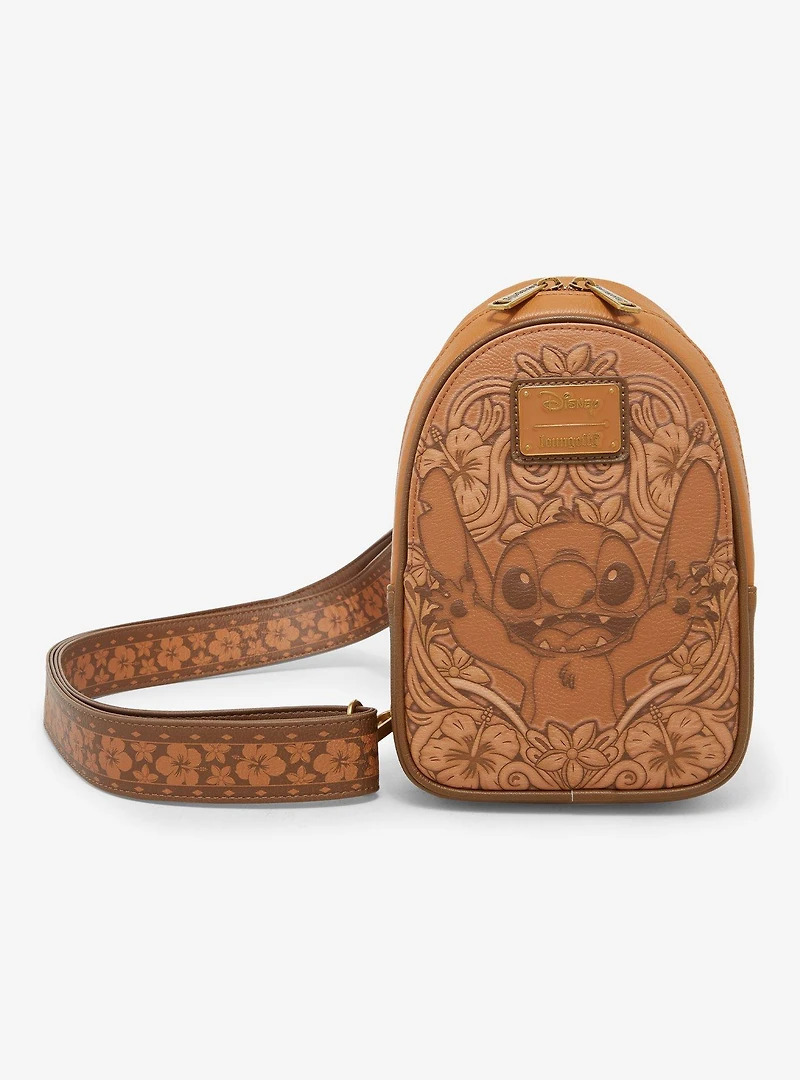 Loungefly Disney Lilo & Stitch Tonal Stitch Carving Crossbody Sling Bag - BoxLunch Exclusive
