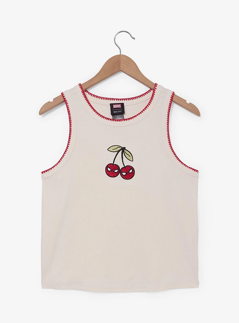 Marvel Spider-Man Cherries Embroidered Women's Plus Tank Top - BoxLunch Exclusive