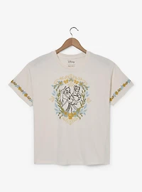 Disney Beauty and the Beast Belle & Phillipe Floral Women's T-Shirt — BoxLunch Exclusive