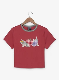 Studio Ghibli® My Neighbor Totoro Gingham Veggies Ribbed Women's Cropped T-Shirt - BoxLunch Exclusive