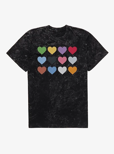 Colorful Hearts Era Mineral Wash T-Shirt