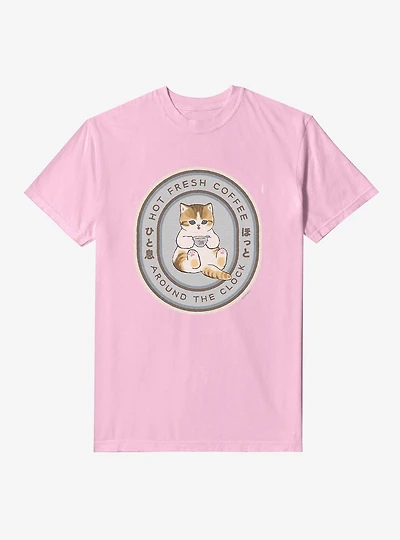 Mofusand Hot Fresh Coffee Around The Clock Garment Dye T-Shirt