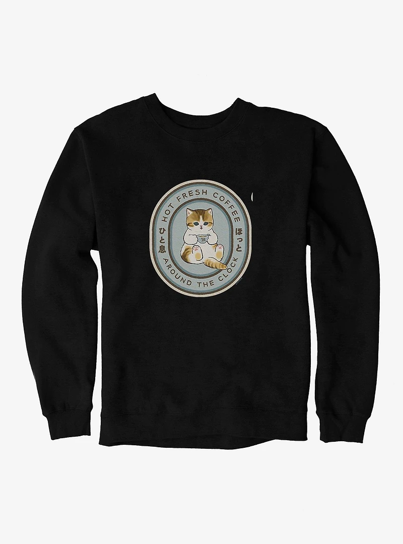 Mofusand Hot Fresh Coffee Around The Clock Sweatshirt