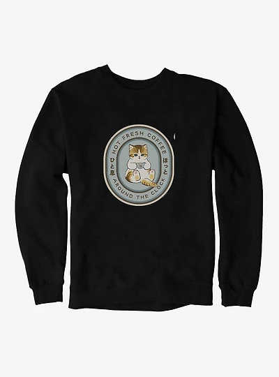 Mofusand Hot Fresh Coffee Around The Clock Sweatshirt