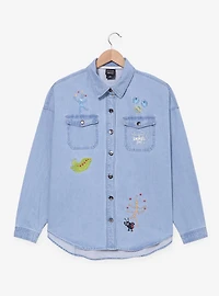 Disney Pixar A Bug's Life Embroidered Women's Long Sleeve Button-Up — BoxLunch Exclusive