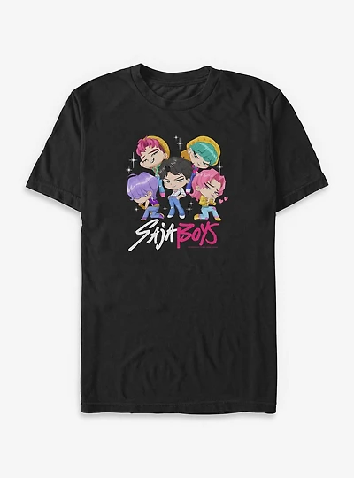 KPop Demon Hunters Saja Boys Chibi Group Big & Tall T-Shirt