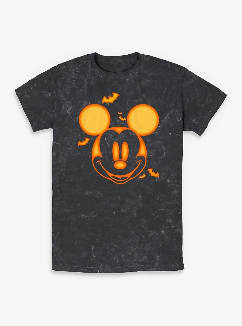 Disney Mickey Mouse Pumpkin Face Mineral Wash T-Shirt
