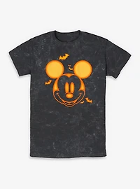 Disney Mickey Mouse Pumpkin Face Mineral Wash T-Shirt