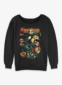 The Nightmare Before Christmas Comic Cover Style Womens Slouchy Sweatshirt
