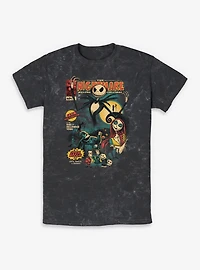 The Nightmare Before Christmas Comic Cover Style Mineral Wash T-Shirt