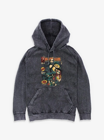 The Nightmare Before Christmas Comic Cover Style Mineral Wash Hoodie