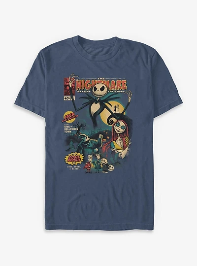 The Nightmare Before Christmas Comic Cover Style Garment Dye T-Shirt