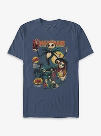 The Nightmare Before Christmas Comic Cover Style Garment Dye T-Shirt