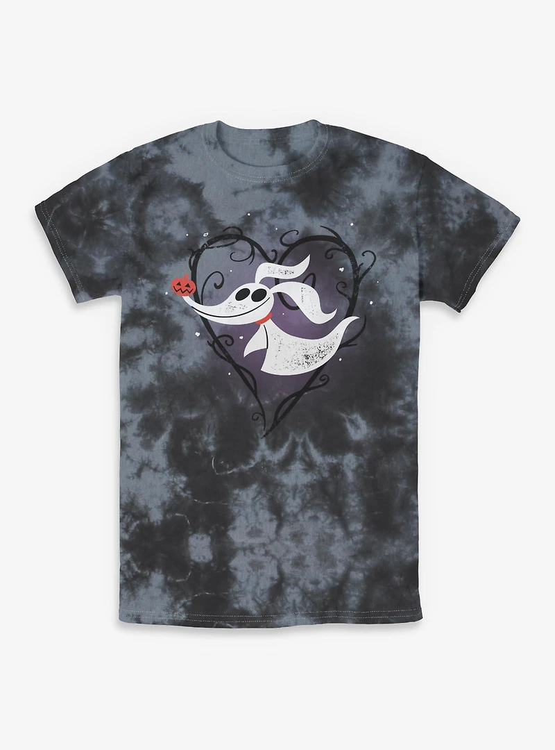The Nightmare Before Christmas Zero Heart Tie-Dye T-Shirt