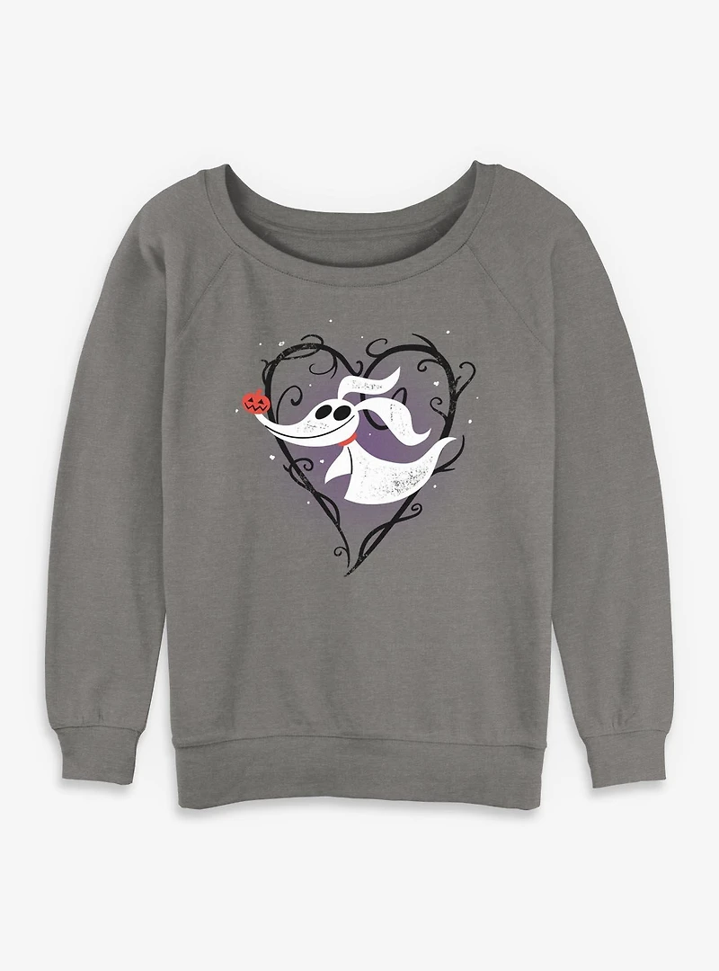 The Nightmare Before Christmas Zero Heart Womens Slouchy Sweatshirt