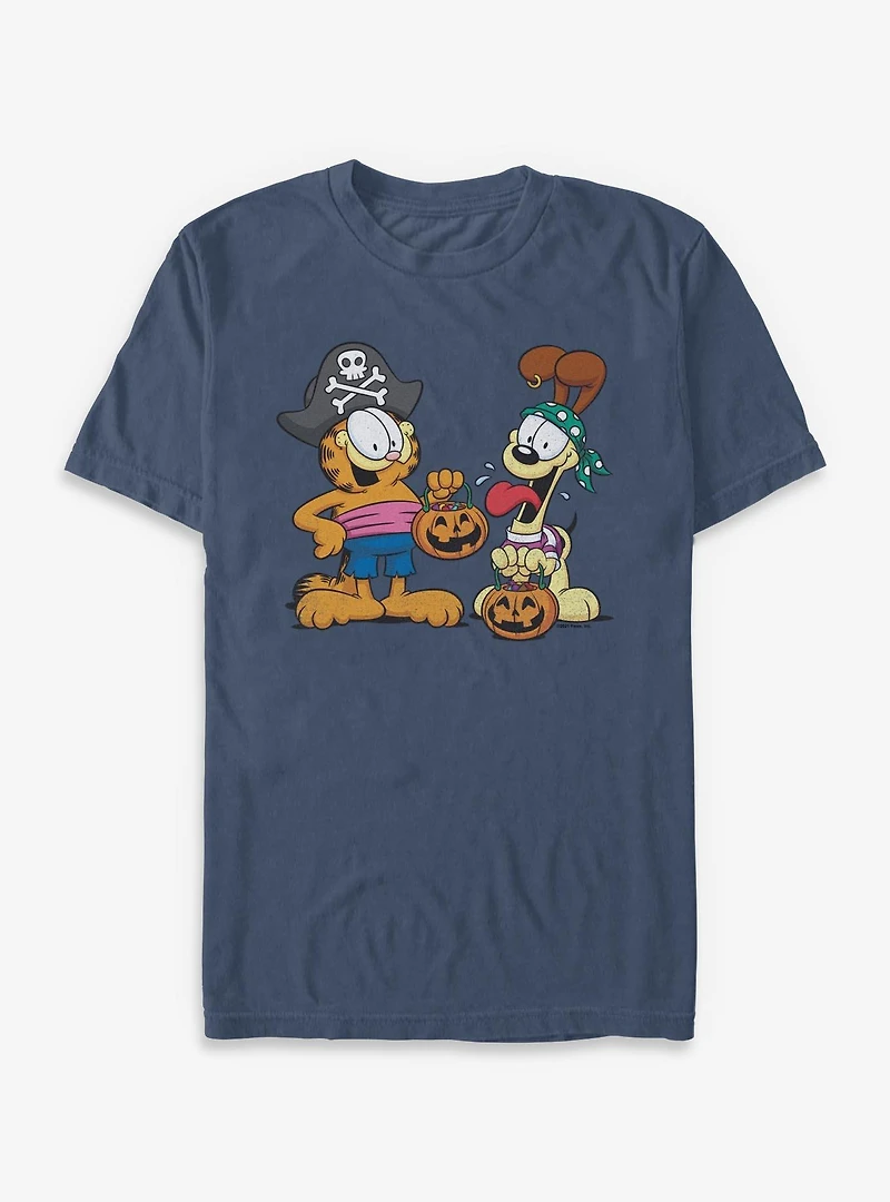 Garfield Pirate Buds and Odie Garment Dye T-Shirt