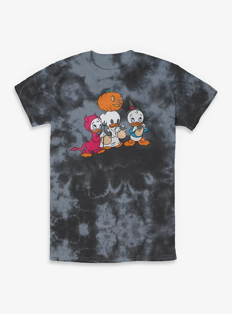 Disney Ducktales Huey Dewey Louie Trick Or Treating  Tie-Dye T-Shirt