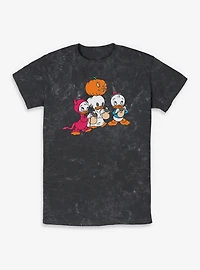Disney Ducktales Huey Dewey Louie Trick Or Treating  Mineral Wash T-Shirt