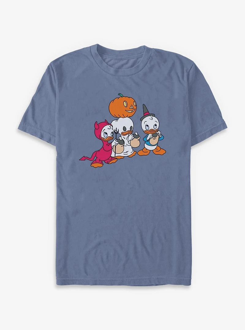 Disney Ducktales Huey Dewey Louie Trick Or Treating  Garment Dye T-Shirt