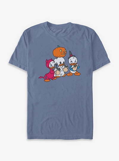Disney Ducktales Huey Dewey Louie Trick Or Treating  Garment Dye T-Shirt