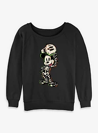 Disney Mickey Mouse Skeleton Womens Slouchy Sweatshirt