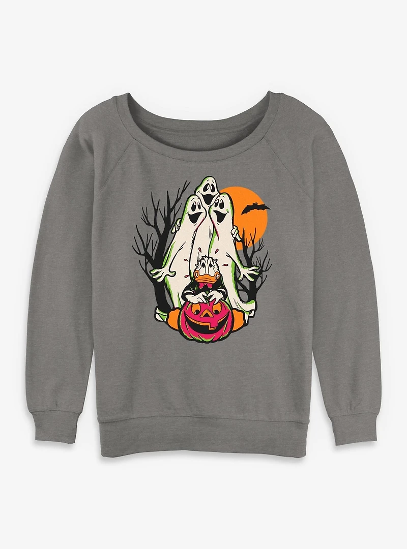 Disney Donald Duck Scared Womens Slouchy Sweatshirt