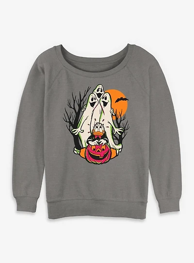 Disney Donald Duck Scared Womens Slouchy Sweatshirt