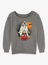 Disney Donald Duck Scared Womens Slouchy Sweatshirt