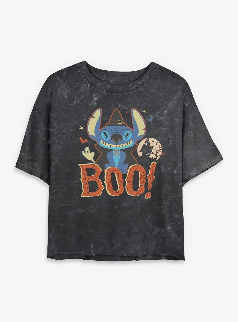 Disney Lilo & Stitch Boo Mineral Wash Womens Crop T-Shirt