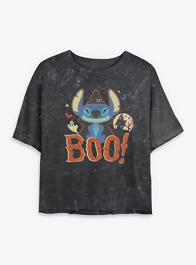Disney Lilo & Stitch Boo Mineral Wash Womens Crop T-Shirt