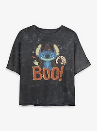 Disney Lilo & Stitch Boo Mineral Wash Womens Crop T-Shirt