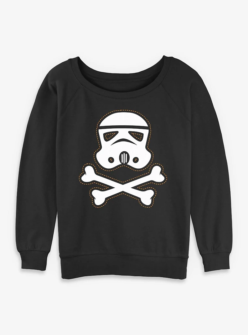 Star Wars Trooper Skull Patch Womens Slouchy Sweatshirt
