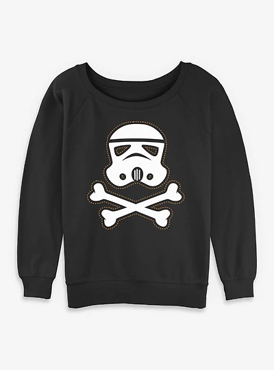 Star Wars Trooper Skull Patch Womens Slouchy Sweatshirt