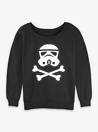 Star Wars Trooper Skull Patch Womens Slouchy Sweatshirt
