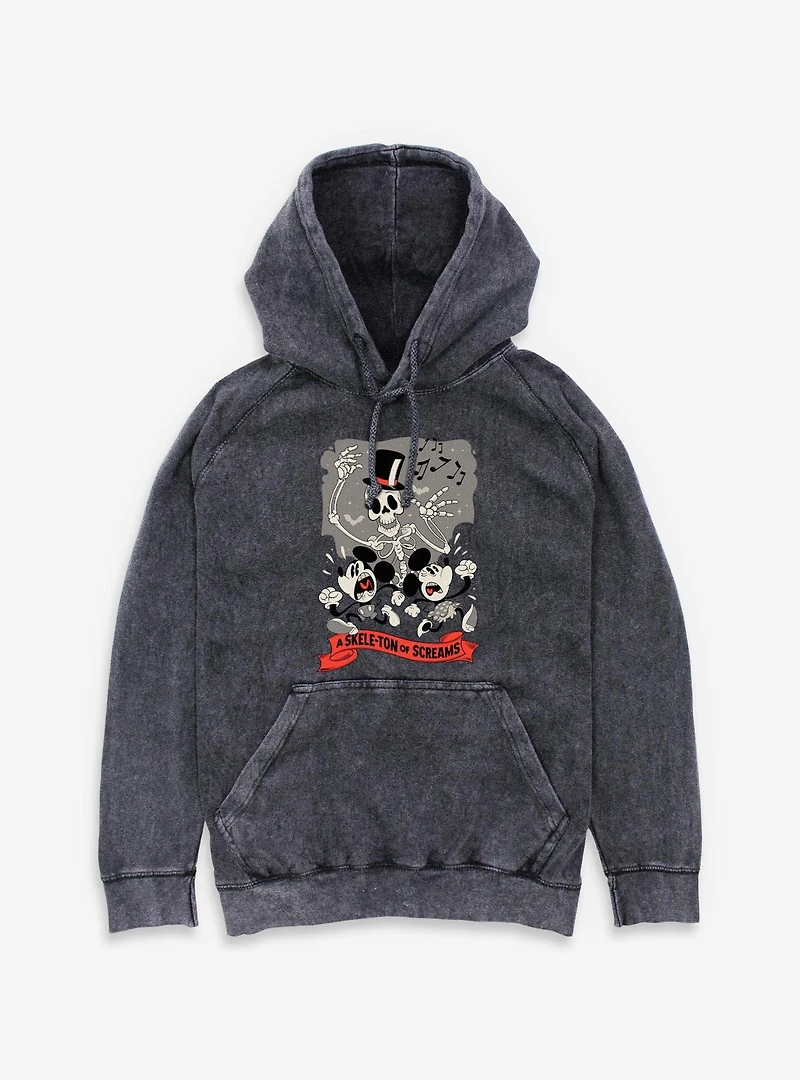 Disney Mickey Mouse A Skeleton Of Screams Mineral Wash Hoodie