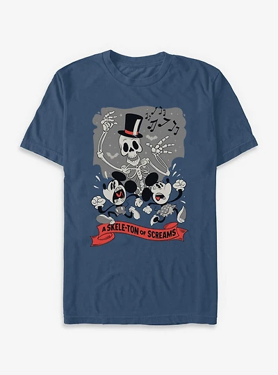 Disney Mickey Mouse A Skeleton Of Screams Garment Dye T-Shirt