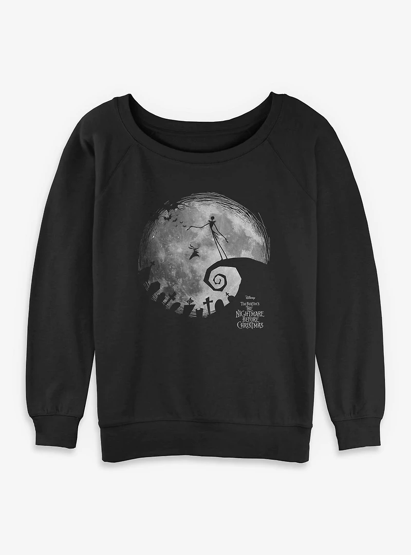 The Nightmare Before Christmas Moon Shadow Womens Slouchy Sweatshirt