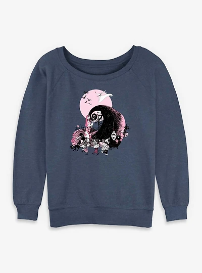 The Nightmare Before Christmas Classic Scene Group Womens Slouchy Sweatshirt