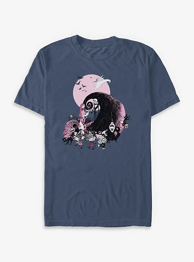 The Nightmare Before Christmas Classic Scene Group Garment Dye T-Shirt