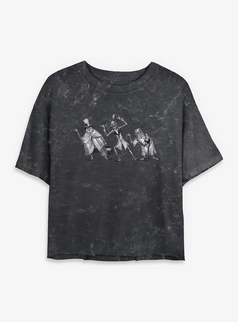 Disney Haunted Mansion Hitchhiking Ghosts Mineral Wash Womens Crop T-Shirt