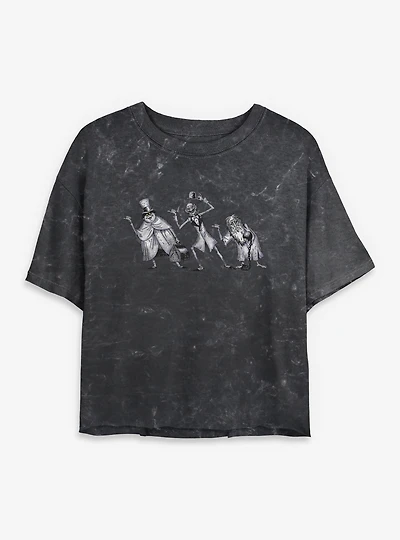 Disney Haunted Mansion Hitchhiking Ghosts Mineral Wash Womens Crop T-Shirt