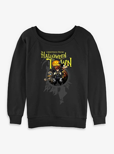 Disney Kingdom Hearts Greetings From Halloween Town Womens Slouchy Sweatshirt