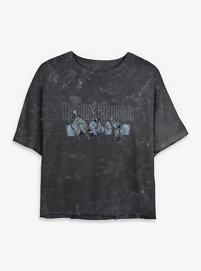 Disney Haunted Mansion Hitchhiking Ghosts Together Mineral Wash Womens Crop T-Shirt