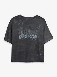 Disney Haunted Mansion Hitchhiking Ghosts Together Mineral Wash Womens Crop T-Shirt