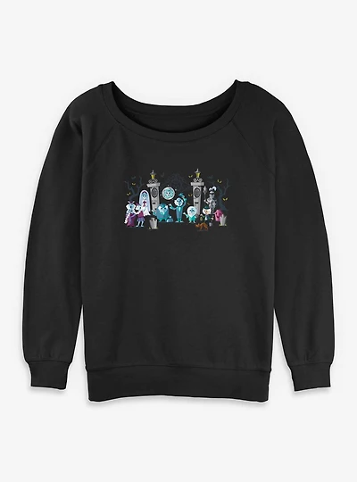 Disney Haunted Mansion Entrance Characters Womens Slouchy Sweatshirt