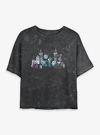 Disney Haunted Mansion Entrance Characters Mineral Wash Womens Crop T-Shirt