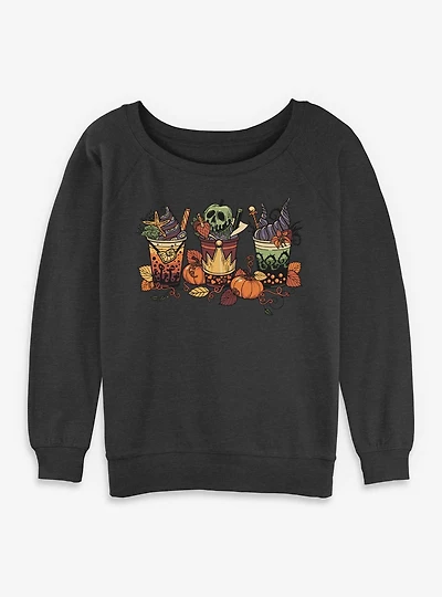 Disney Villains Villain Fall Drinks Womens Slouchy Sweatshirt