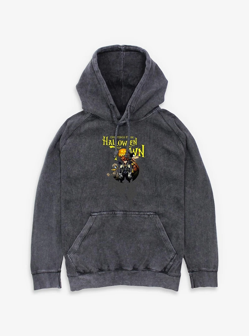 Disney Kingdom Hearts Greetings From Halloween Town Mineral Wash Hoodie